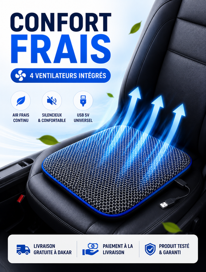 Coussin de siège auto avec ventilateur rafraîchissant