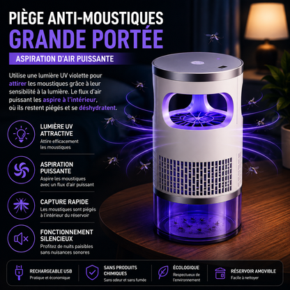 💡 Appareil Anti-Insectes LED d'Intérieur – Capture Physique, Silencieux & Veilleuse ✨